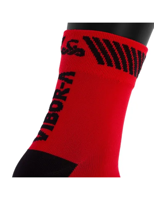 Calcetines Vibor-A Kait Media Caña Rojo/Negro | Ofertas de pádel